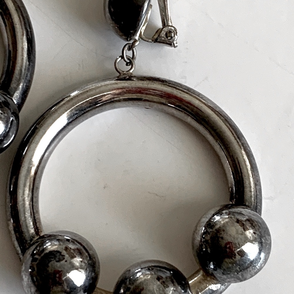 Sterling Silver Large Dangle Earrings - image 3